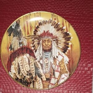 Decorative Plate with Native American Design
